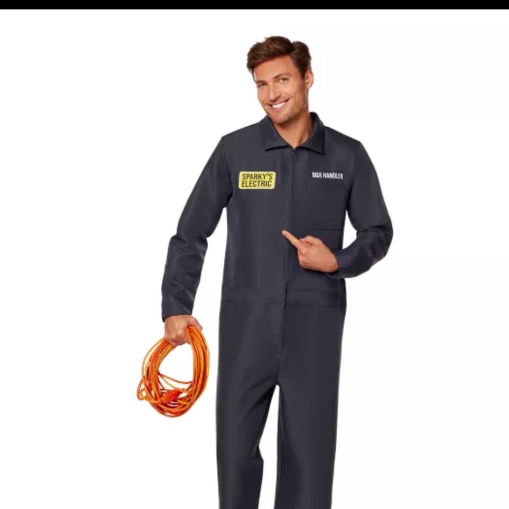 halloween!Adult Sparky's Electric Jumpsuit Costume
